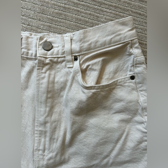 ZARA high rise wide leg cropped jeans cream size 2/26 - Picture 6 of 14